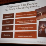 After exercise, a 120 pound athlete may need...