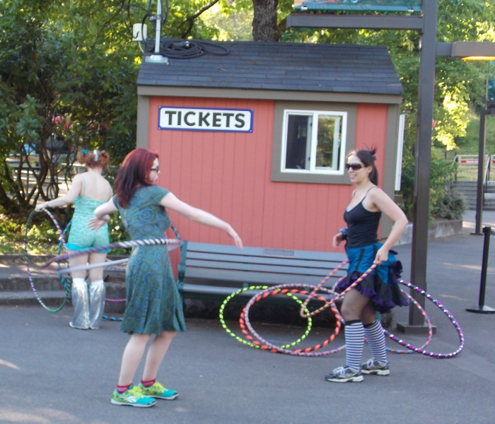 Beeb gets a hula hooping lesson