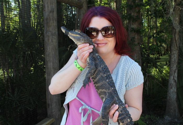 Beeb holding a gator
