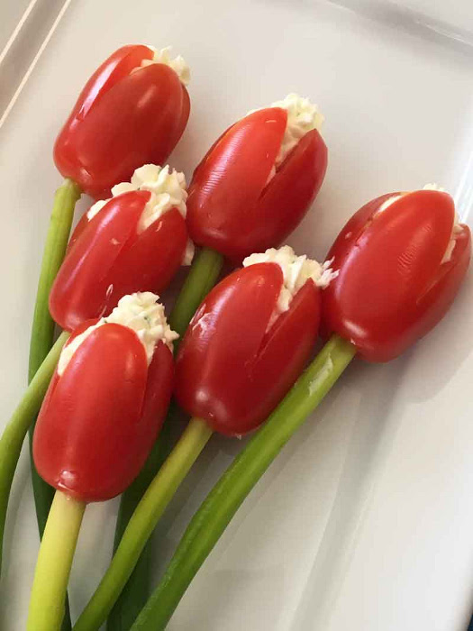 Tomato Cream Cheese Tulips